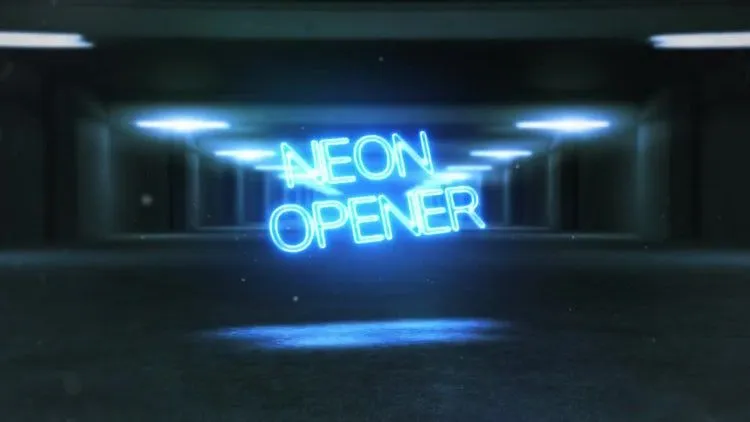 电影霓虹灯转场像素设计精选AE模板