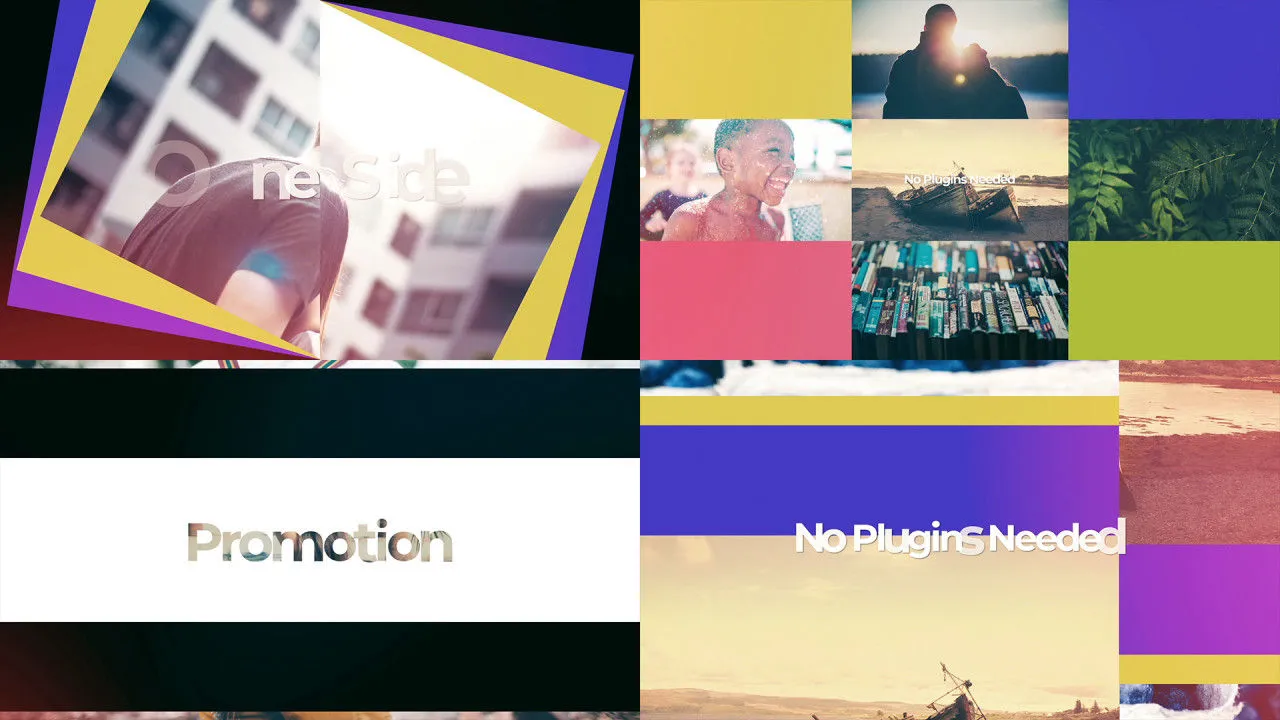 干净多彩的照片幻灯片像素设计精选AE模板