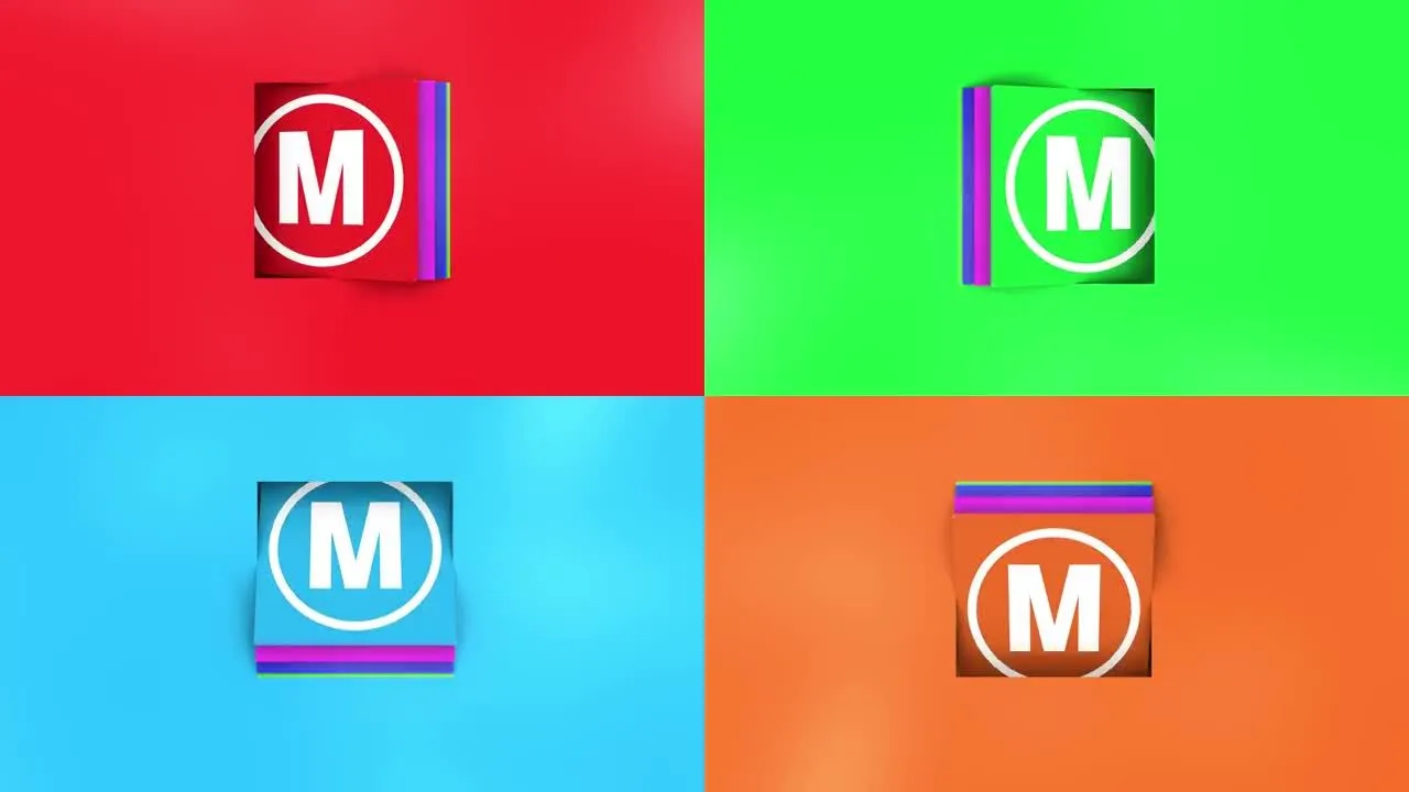 多维数据集徽标显示像素设计精选AE模板