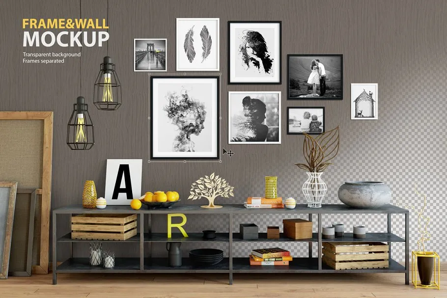 室内画框amp;墙纸设计展示样机 Interior Frameamp; Wall Mockup 06