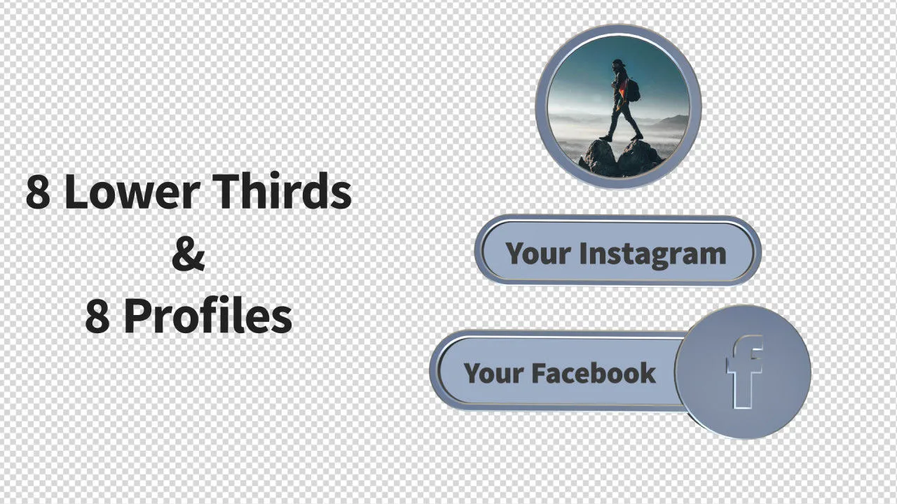 8个3D社交媒体下三分之一像素设计精选AE模板