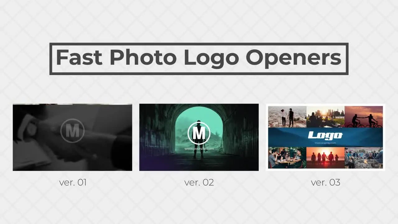 快速照片徽标转场过渡像素设计精选AE模板