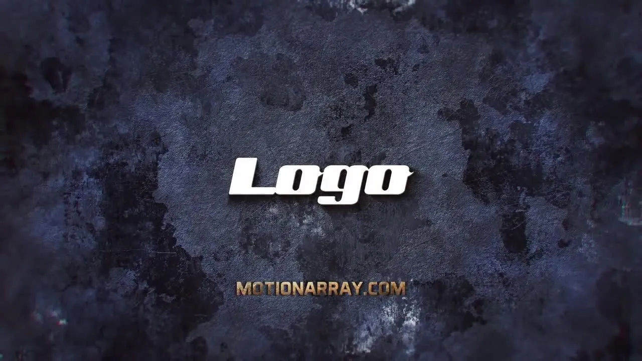 生锈钢徽标显示像素设计精选AE模板