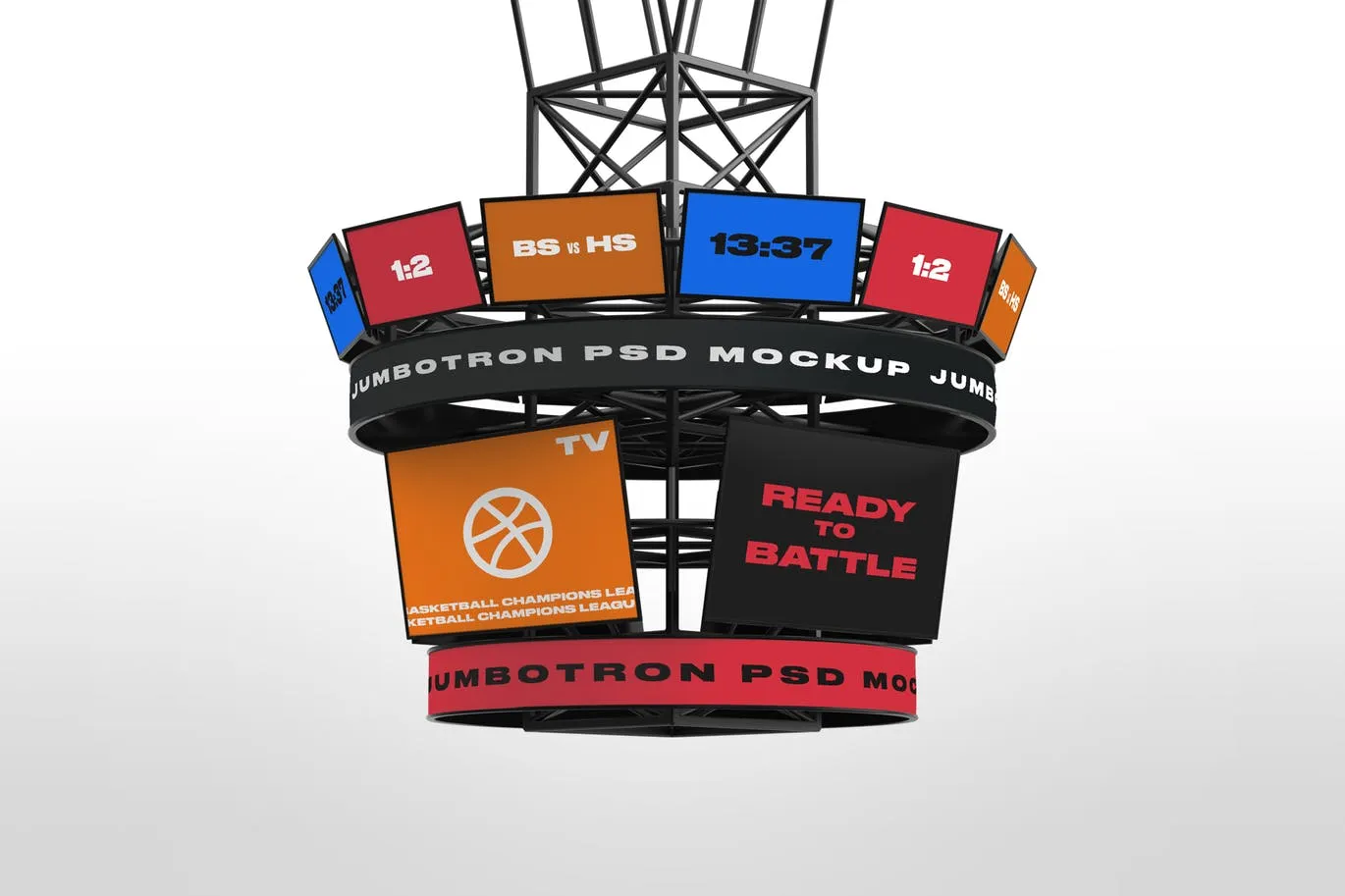 LED电视广告大屏幕预览样机像素设计精选模板 Jumbotron Mockup