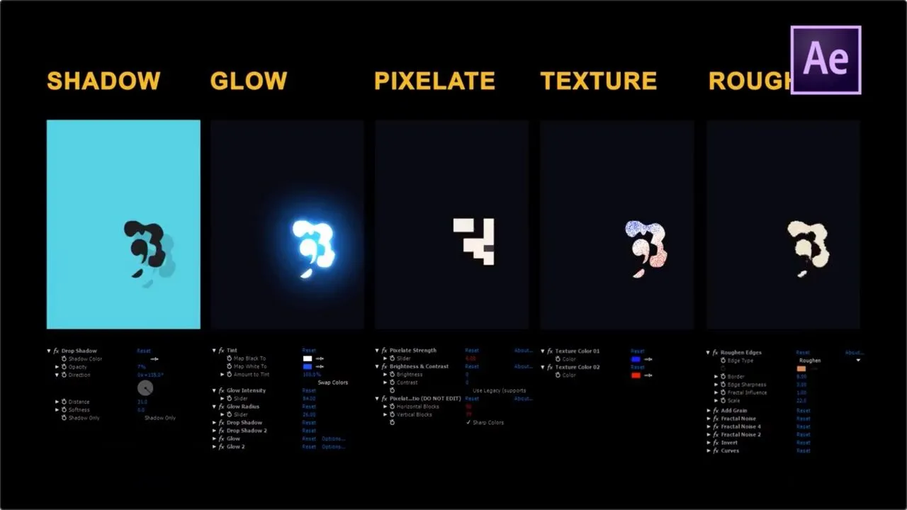 创意动态手绘气泡像素设计精选AE模板