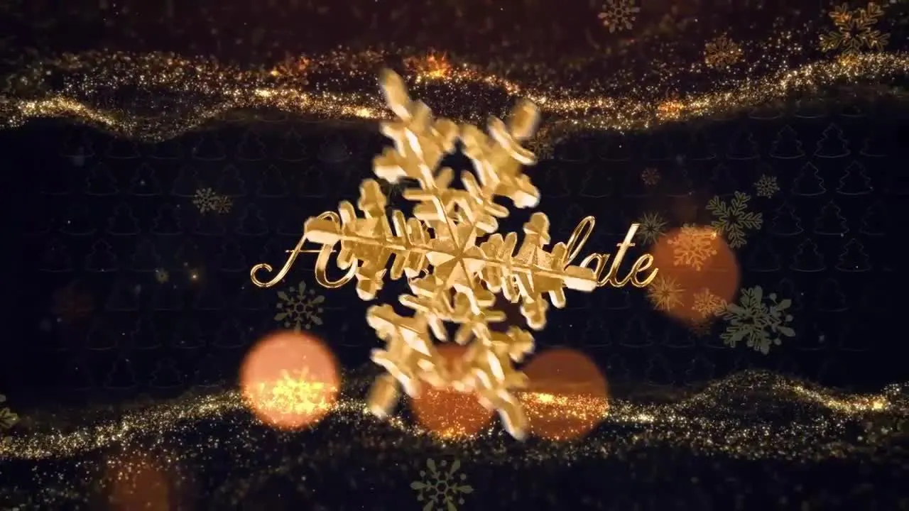 华丽金色圣诞气氛动态标题字幕像素设计精选AE模板