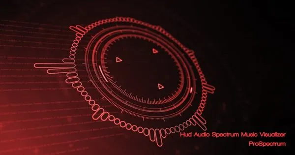 音频频谱可视化动画像素设计精选AE模板 Hud Audio Spectrum Music Visualizer