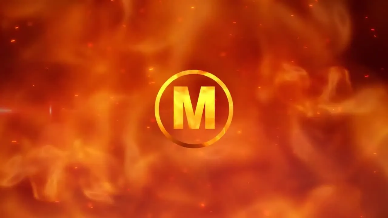 强烈的烈火效果镜头光晕徽标像素设计精选AE模板