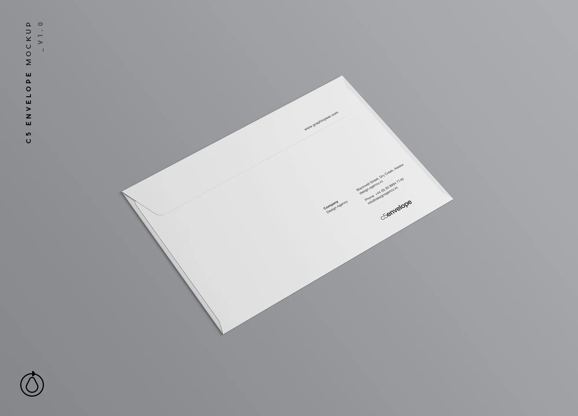 C5尺寸大小信封设计样机模板 C5 Envelope Mockup