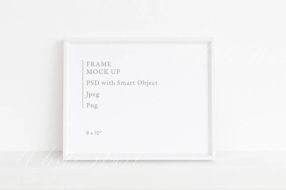 简约白色画框样机模板 Minimal white frame mock up#8211; 8#215;10quot;