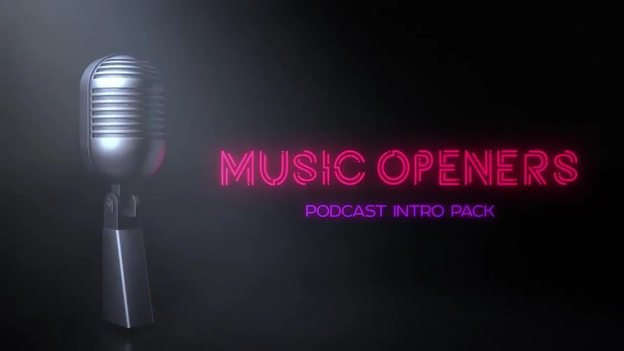 音乐播客转场像素设计精选AE模板