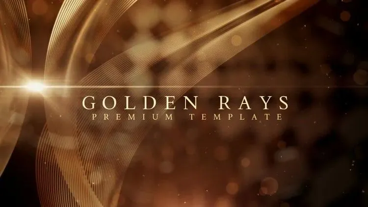 动画精美的金色光线ae模板