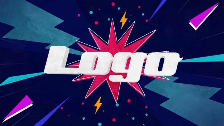 漫画标志动态动画徽标显示ae模板