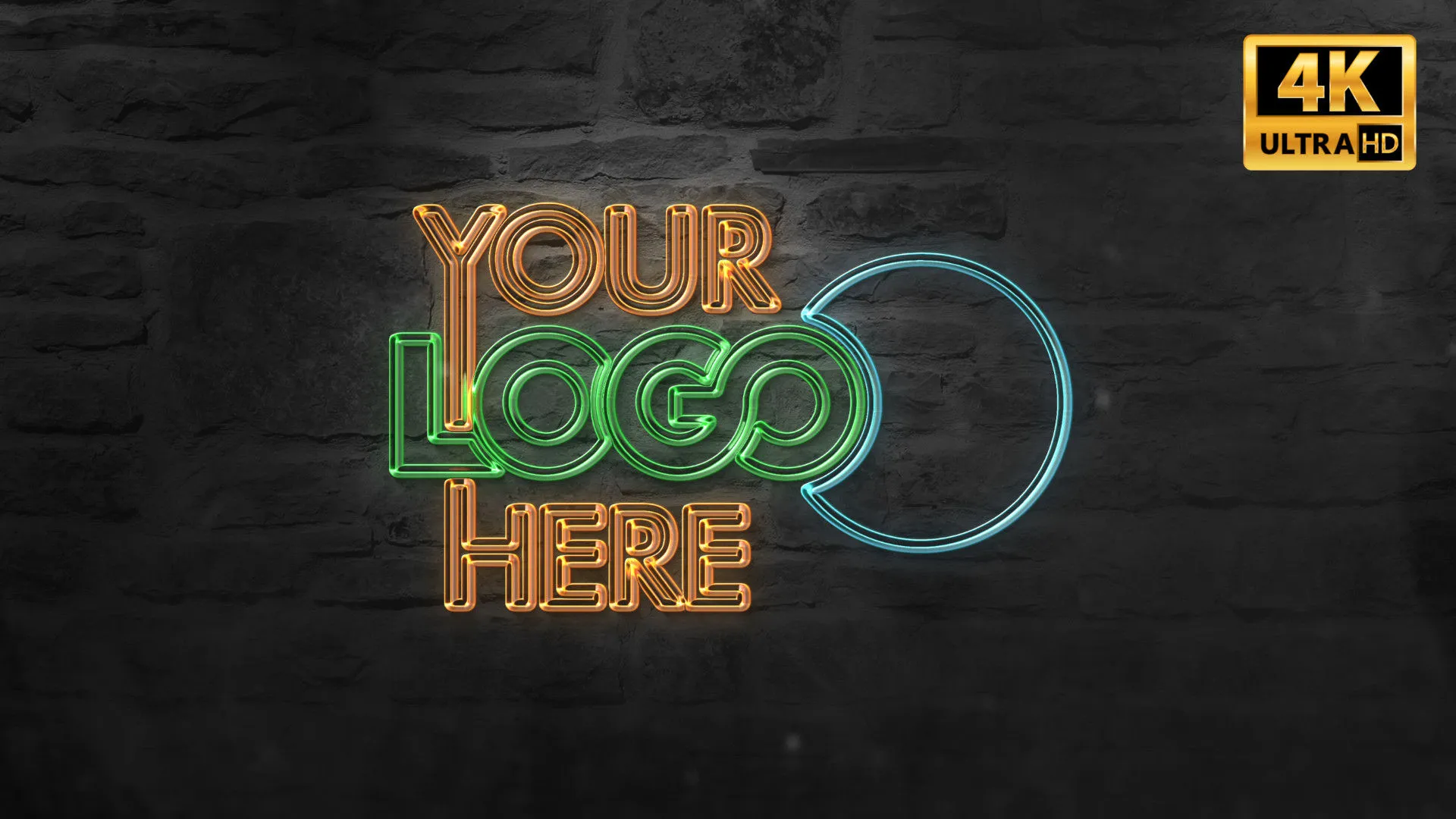 逼真的霓虹灯Logo展示像素设计精选AE模板