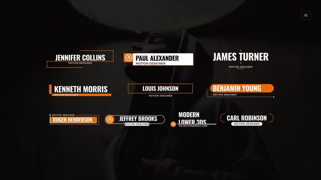 4k现代下三分之一公司演讲全屏标题像素设计精选AE模板