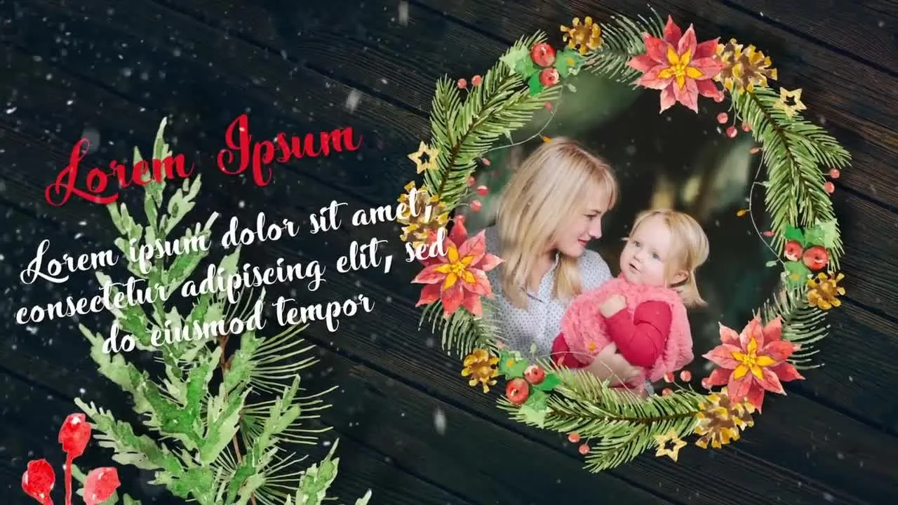 圣诞节新年家庭相片展示相册像素设计精选AE模板