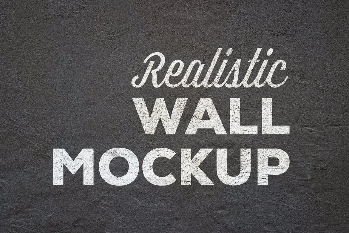 逼真水泥墙刷漆效果Logo设计/字体设计样机模板 Realistic Wall Mockup