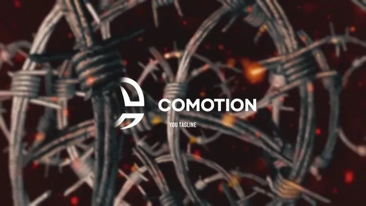 带刺铁丝网徽标展示ae模板