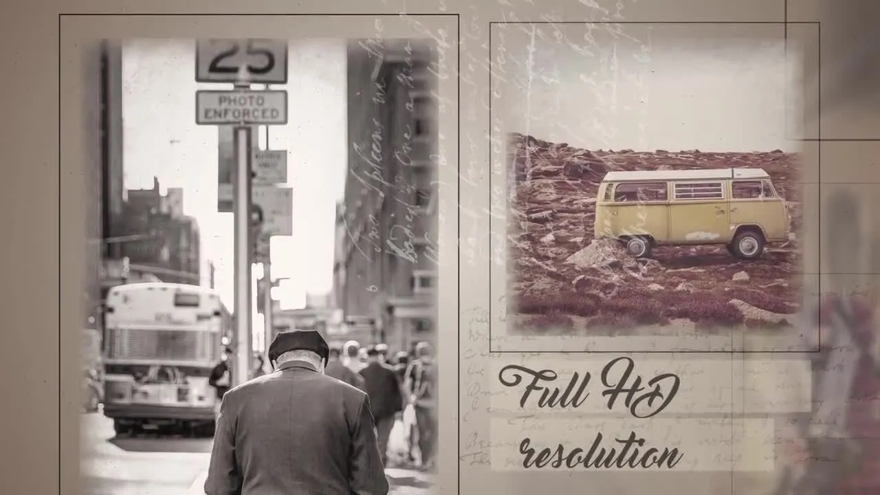 复古柔和的相册照片切换展示片头 像素设计精选AE模板