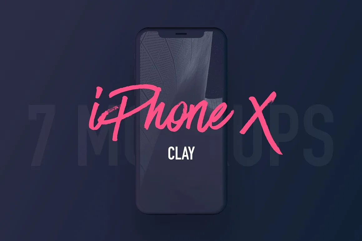 像素设计下午茶：7款最受欢迎的iPhone X Clay模型 Mockups