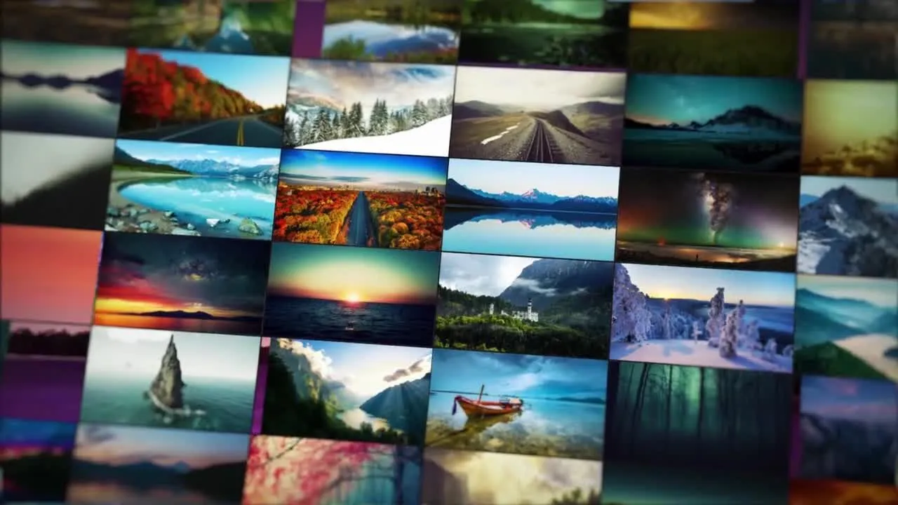 空间感网格照片画面展示效果像素设计精选AE模板