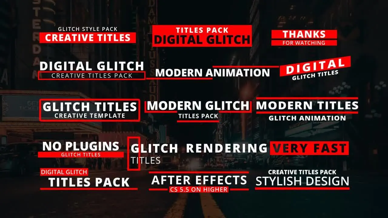 15个动画全屏标题像素设计精选AE模板