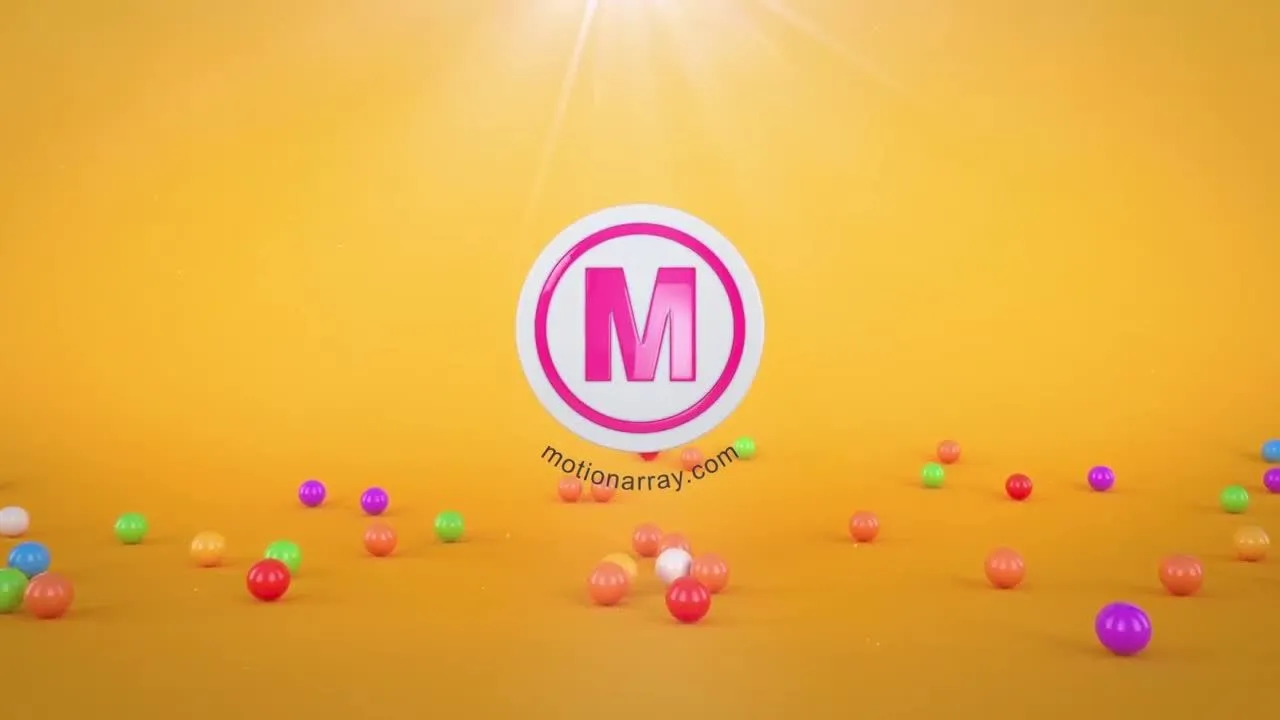 彩色糖球logo动画特效像素设计精选AE模板