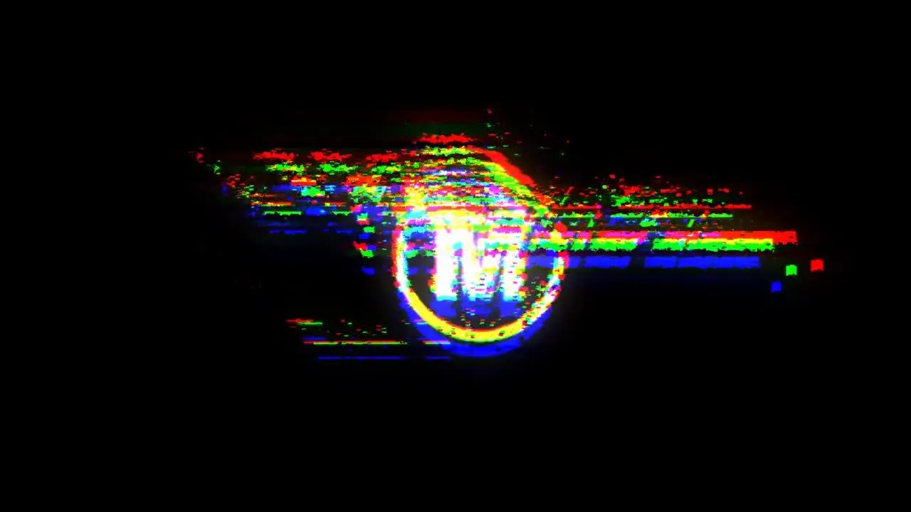 动态的故障效果徽标显示像素设计精选AE模板