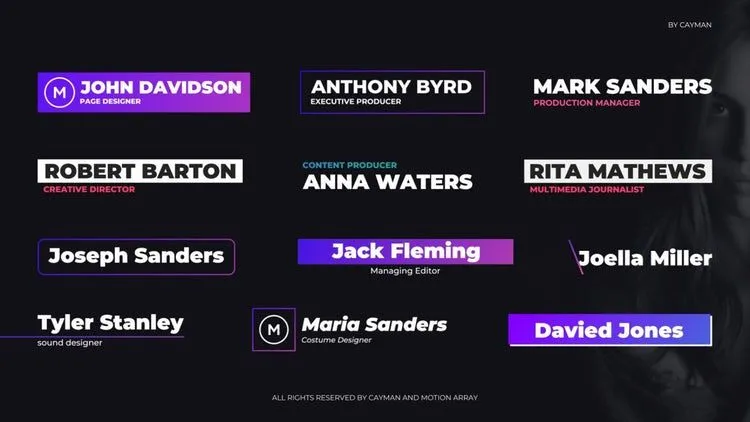 12个整洁的外观和动态动画的下三分之一ae模板