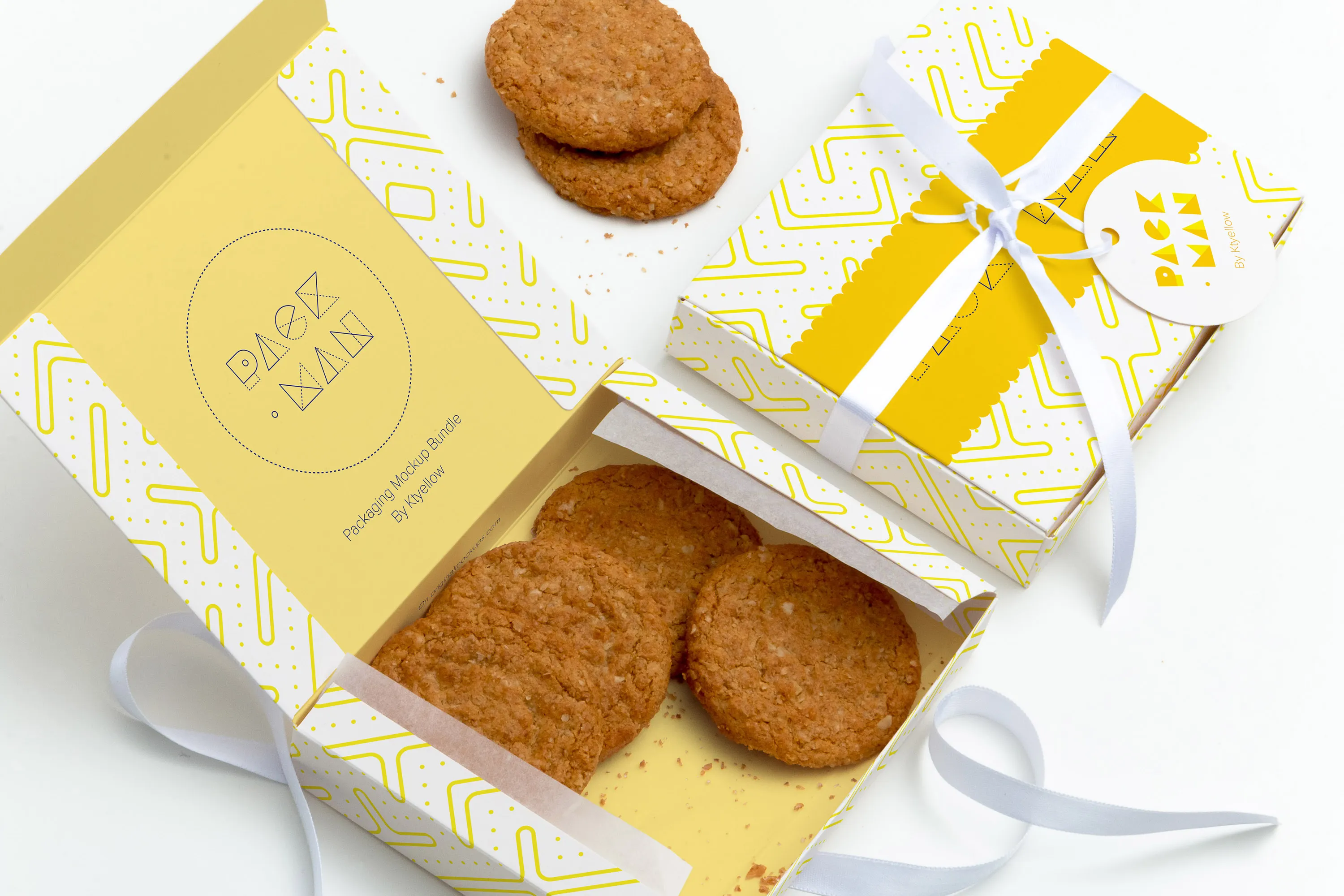 甜品烘焙包装盒设计图预览样机03 Sweet Box Mockup 03