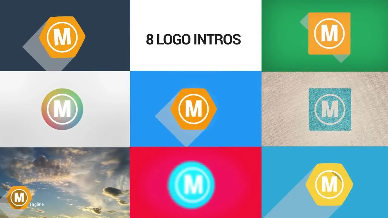 8个终极长阴影工具包像素设计精选AE模板