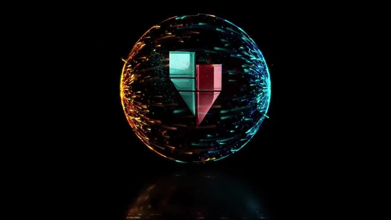 粒子球体徽标显示像素设计精选AE模板