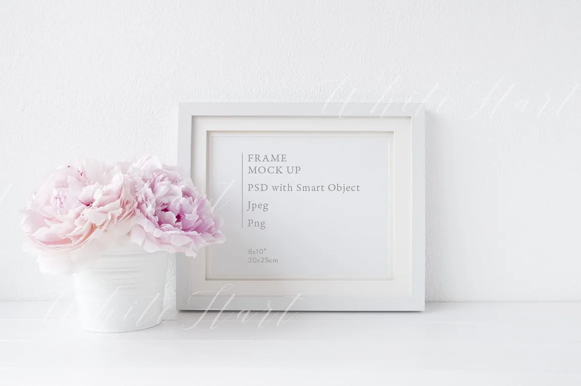 花饰相框样机模板 Landscape frame mock up#8211; 8#215;10quot;