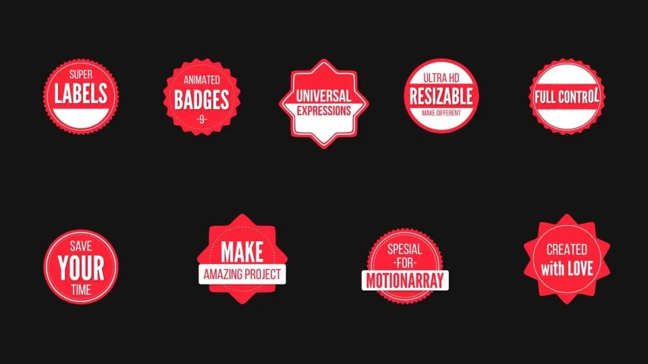 10个具有动态和平滑的超级标签展示像素设计精选AE模板