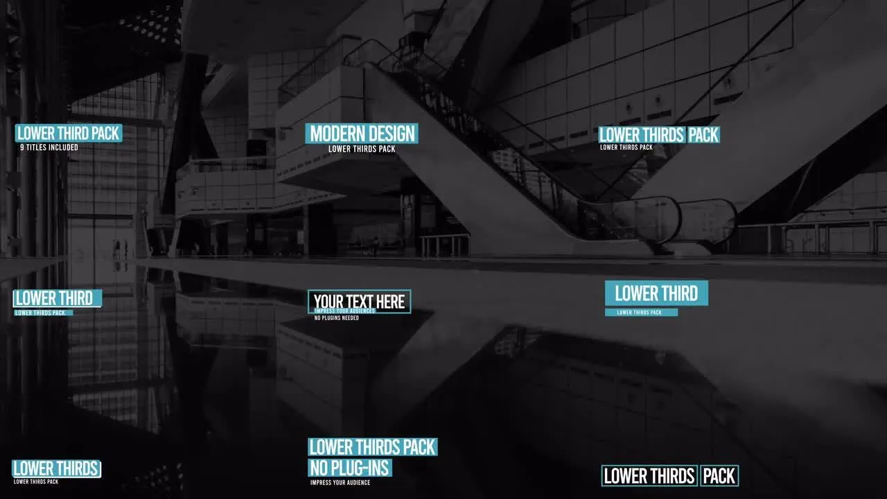 增强企业的下三分之一文本标题像素设计精选AE模板