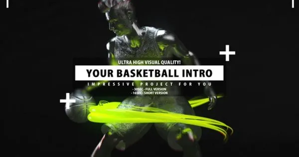 篮球体育节目开场像素设计精选AE模板 Your Basketball Intro