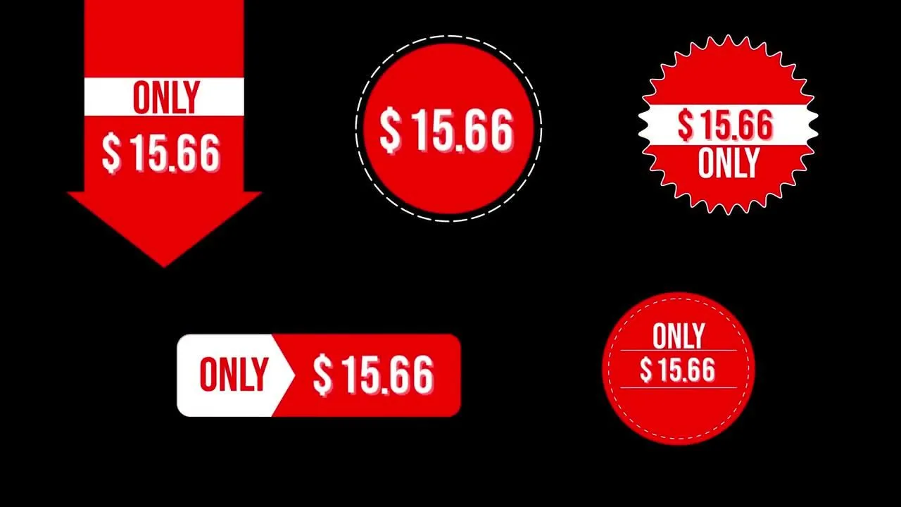 5个设计独特的商品价格标签像素设计精选AE模板