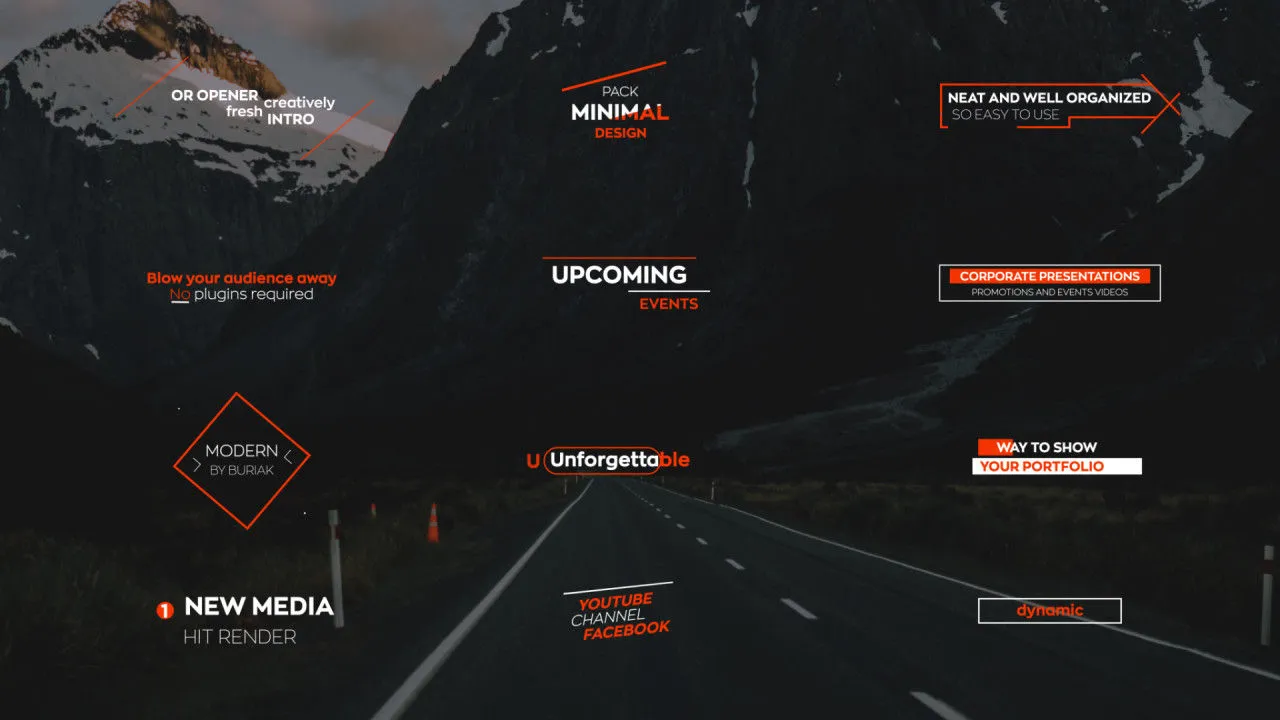 12个动态全屏标题动画像素设计精选AE模板