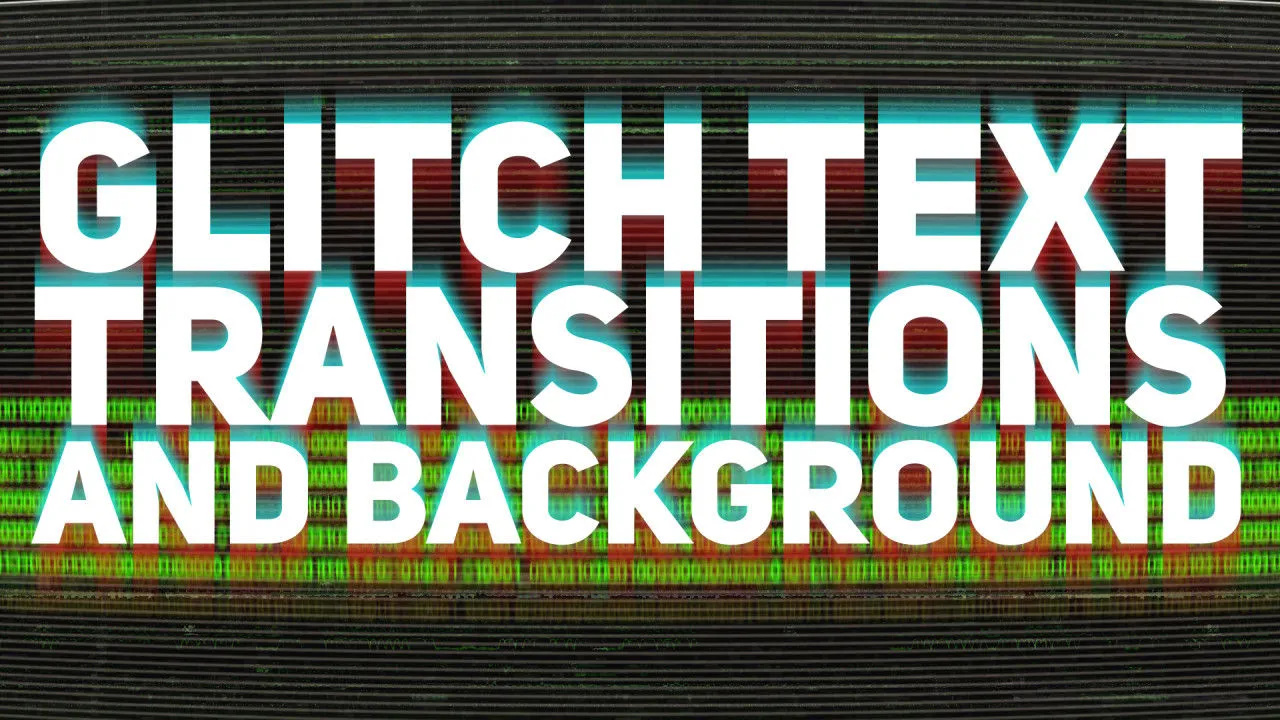 文本背景故障过渡效果像素设计精选AE模板