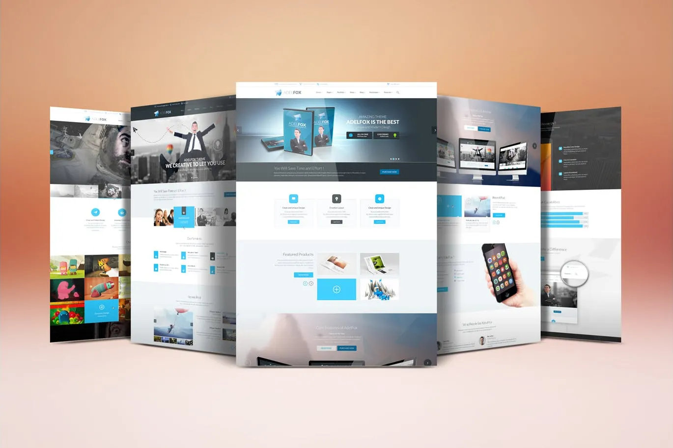 网站设计案例预览样机模板 Website Display Mockup