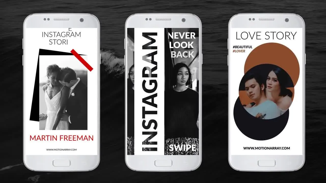 最小的Instagram故事介绍像素设计精选AE模板