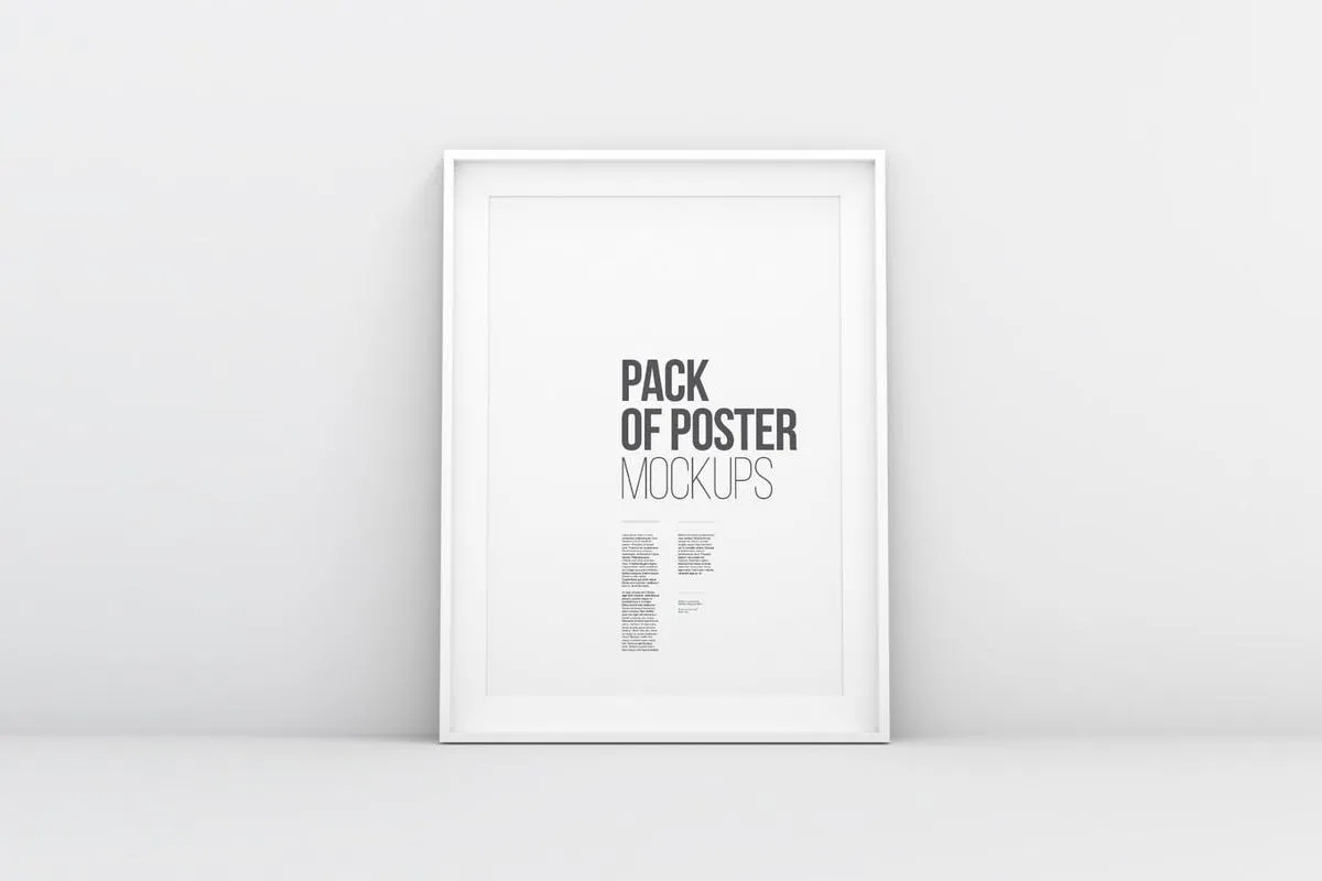 极简主义白色画框样机 Minimal Poster Mockups