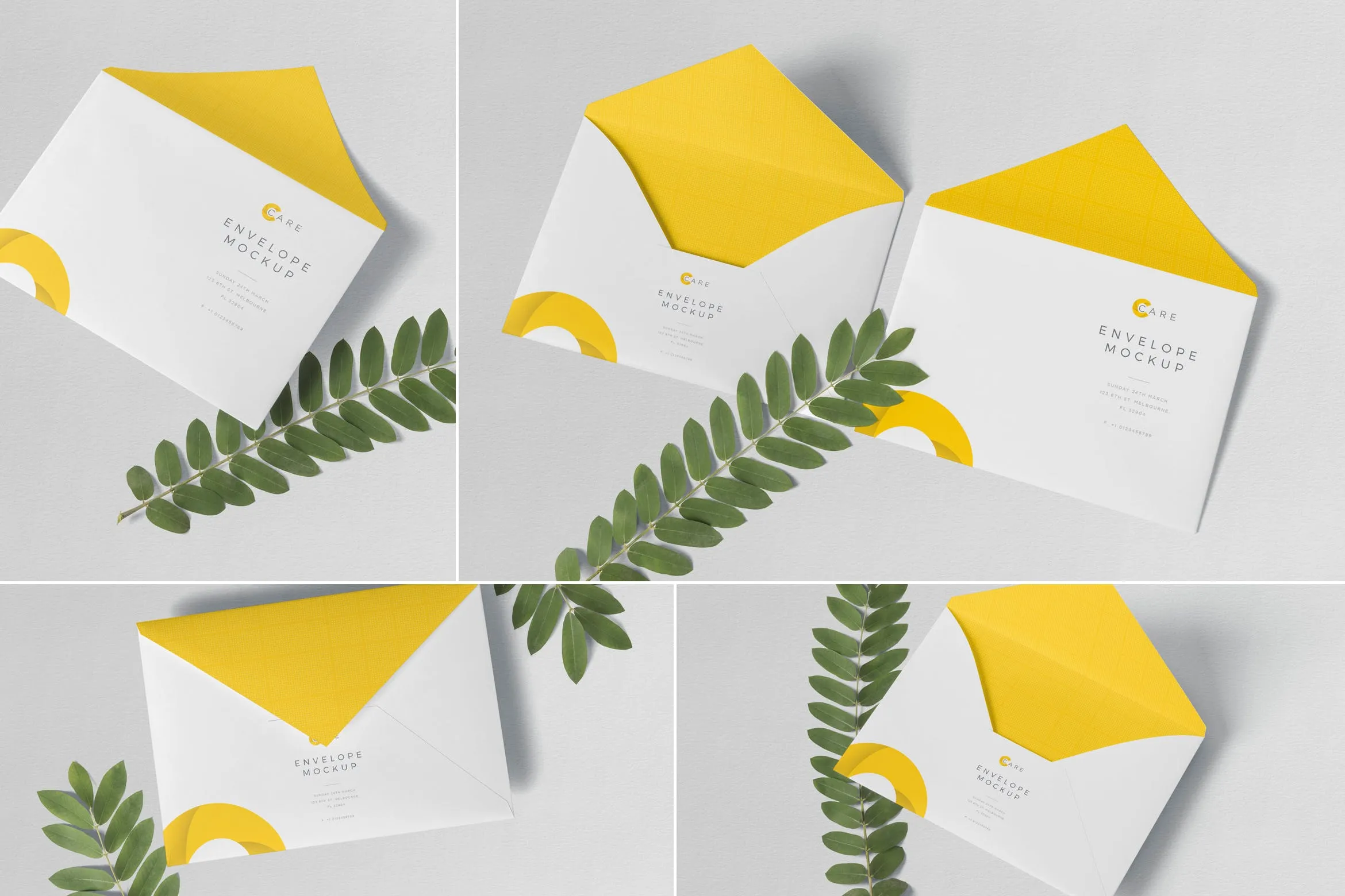 C5尺寸规格企业信封设计图样机像素设计精选PSD模板 C5 Envelope Mockups