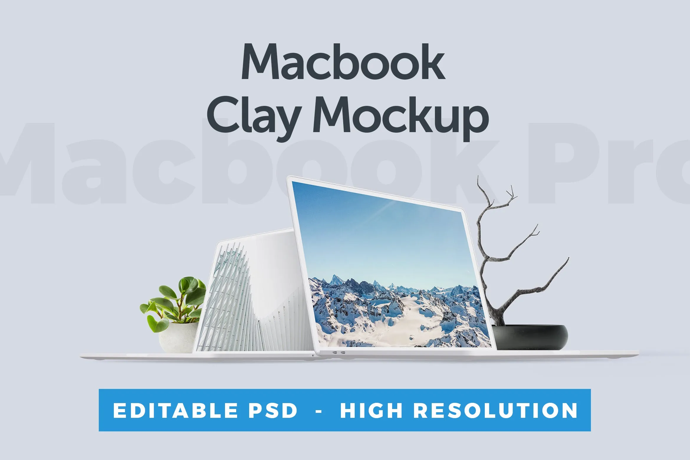 MacBook笔记本电脑屏幕演示像素设计精选样机 Macbook Clay Mockup