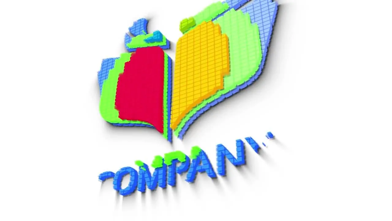 明亮简单的8位游戏图形风格显示徽标像素设计精选AE模板