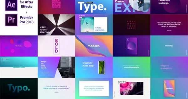 现代时尚排版风格视频字幕标题特效模板[for AEamp;PR] Titles