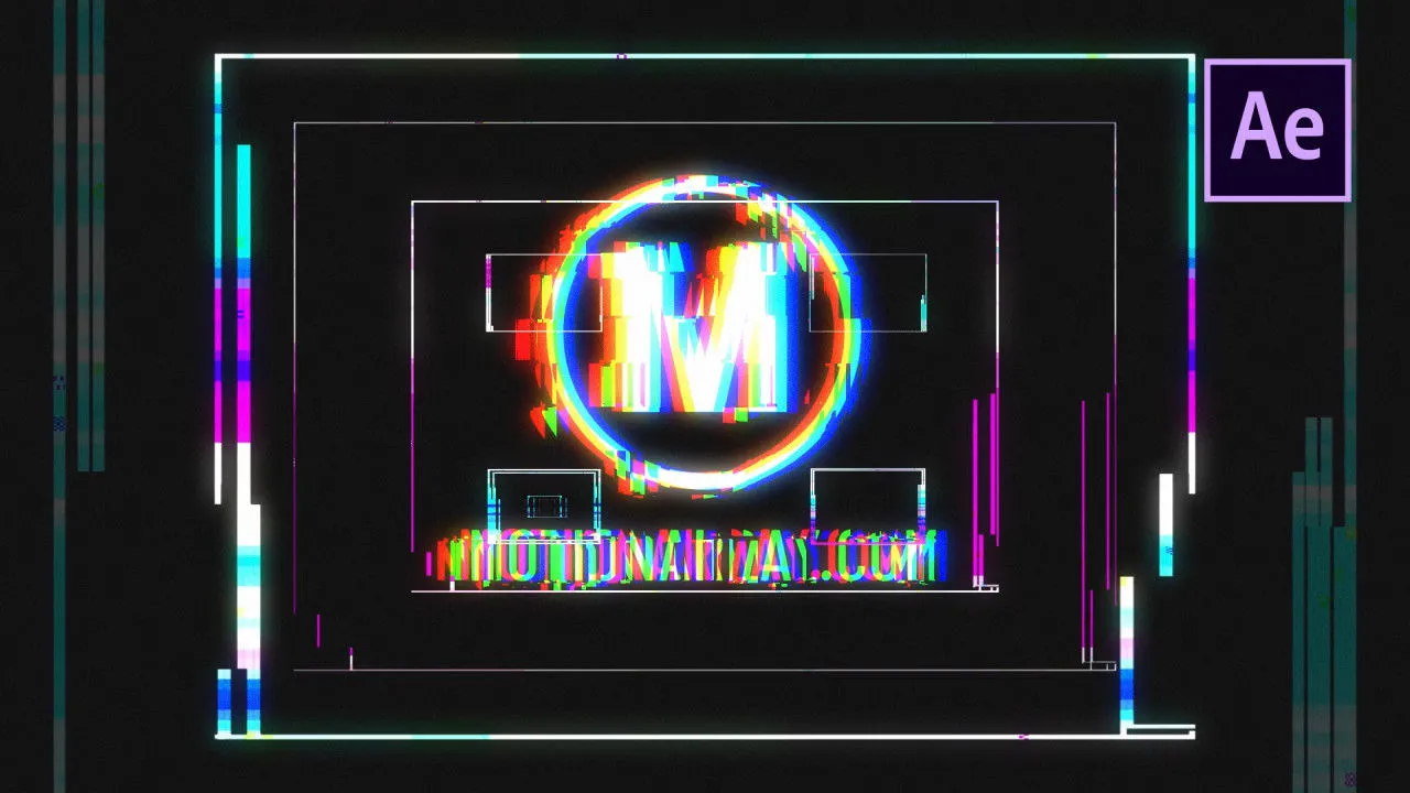 炫酷彩色logo动画像素设计精选AE模板