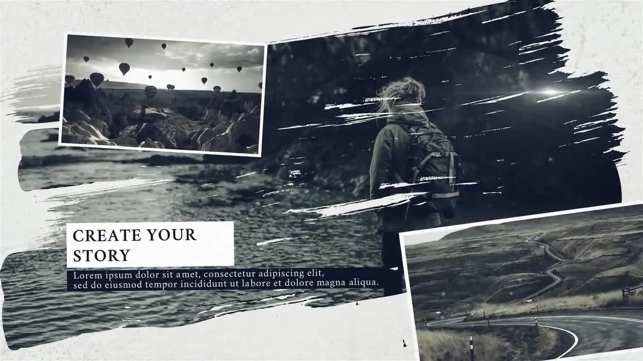 水墨过渡历史回忆纪录片照片视频像素设计精选AE模板