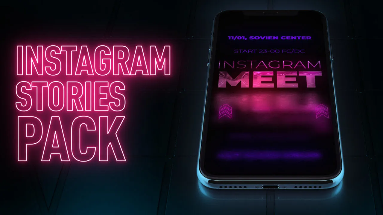 6个Instagram故事事件包像素设计精选AE模板