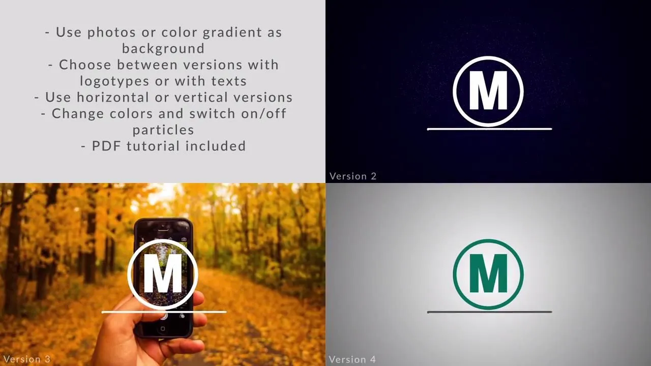 时尚漂亮的动态动画logo展示像素设计精选AE模板